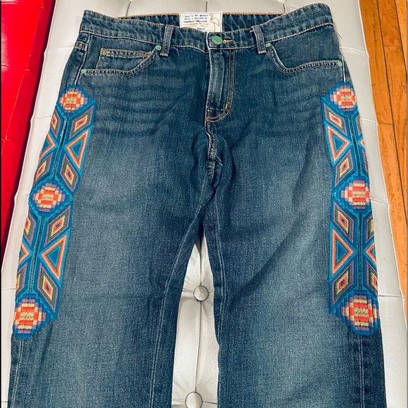 Homemade Originals Created by Sandrine Rose - Vintage Embroidered Jeans - 25 - Picture 1 of 7